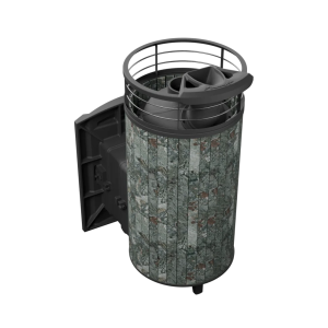 Печь-каменка чугунная АТМОСФЕРА XL дверца со стеклом в ламелях ЖАДЕИТ NEW  (18-26 м.куб)