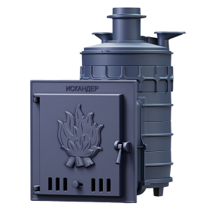Печь-каменка чугунная ИСКАНДЕР ЗК 25 Pro дверца глухая (25 м.куб) под облицовку
