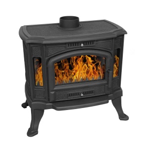 Печь-камин ЧУГУННЫЙ KZ-14  антрацит 13 кВт (250 м.куб) (2)