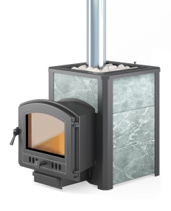 Печь-каменка  чугунная ЛЕГЕНДА 16 дверца 224  ТАЛЬКОХЛОРИТ (8 - 18 м.куб)