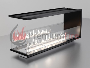 Биокамин Торцевой 1000 GlASS black встраиваемый