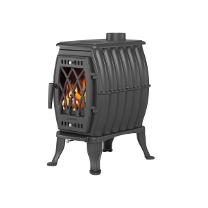 Печь-камин ЧУГУННАЯ ВЕЗУВИЙ ВХ-09 антрацит 9 кВт (180 м.куб) (2) (аналог печь-камин БАХТА)