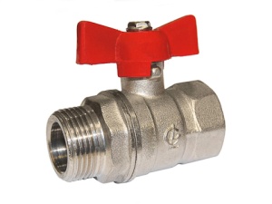 Кран шаровой DN-20 СТАНДАРТ 231 НИКЕЛЬ бабочка ВхН ГАЛЛОП