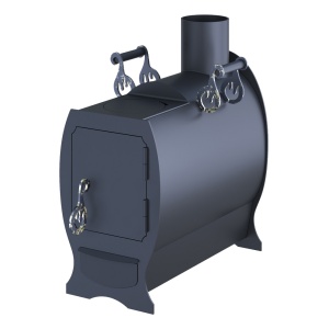 Печь отопительная БУРЖУЙКА МИНИ с конфоркой - 8 мм (55 - 100 м.куб)