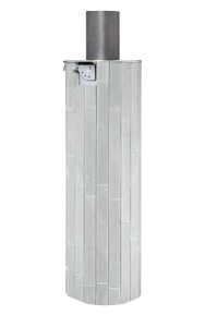 Дымоход - конвектор со встроенным шибером в ламелях СЕРЫЙ ВЕЛЮР ЦЕЛЬНЫЙ d = 115 мм L = 800 - 1000 мм