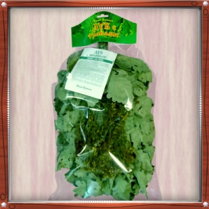 Веник Экстра из КАВКАЗСКОГО ДУБА с зверобоем в индивидуальной упаковке