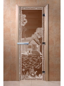 Дверь стеклянная БАНЬКА В ЛЕСУ БРОНЗА 700 х 1900 мм 2 петли, стекло 6 мм, коробка ХВОЯ, магнит DW Дверь стеклянная БАНЬКА В ЛЕСУ БРОНЗА 700 х 1900 мм 2 петли, стекло 6 мм, коробка ХВОЯ, магнит DW