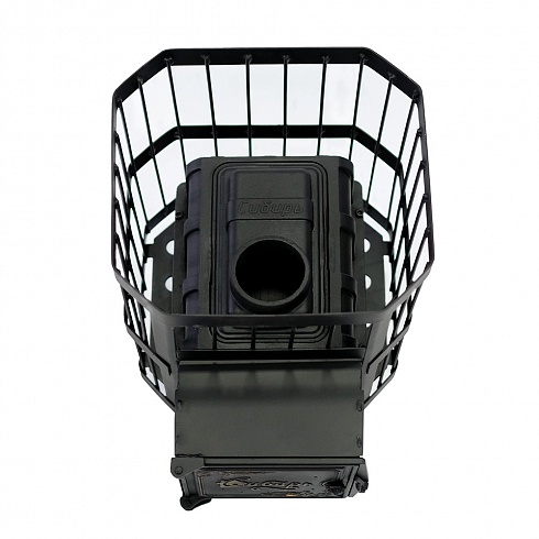 Печь-каменка  чугунная СИБИРЬ 15  СЕТКА пруток дверца  чугунная (8 - 15 м.куб)