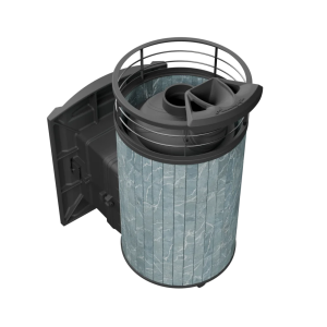 Печь-каменка чугунная АТМОСФЕРА L дверца со стеклом в ламелях ТАЛЬКОХЛОРИТ NEW (12-20 м.куб)