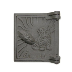 Дверца поддувальная ДП-1 Т К с рисунком ТИГР крашеная (ПР: 150 х 160 мм) БЛМЗ  (5)