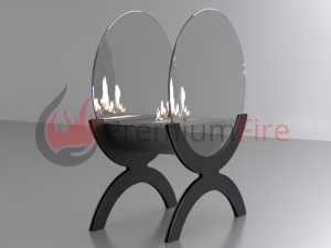 Биокамин AURIS 300 GLASS black напольный, настольный