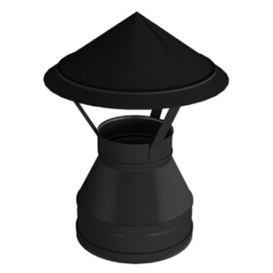 Оголовок d = 150/250 мм с зонтом (Н+Н)  ВУЛКАН (RAL черный) АКЦИЯ 22%