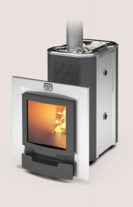 Печь-каменка СИБИРЬ 20 ЛРК ПАНОРАМА (2.0) со встроенным регистром-теплообменником