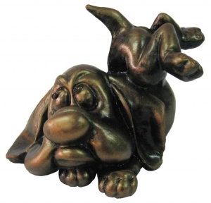 Статуэтка ХДИ-2.012  СОБАКА БУЛЬКА патина (ГР: 92 х 62 х 45 мм) ЛИТКОМ