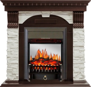 Портал Dublin темный дуб/сланец белый для электроочага Aspen Gold (RoyalFlame)