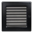 Решетка вентиляционная ЧЕРНАЯ с жалюзи (170 х 170 мм) FIREWAY