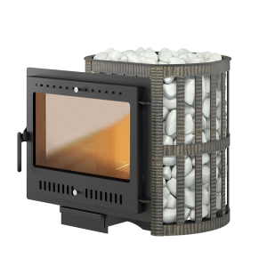 Печь-каменка  чугунная ЛЕГЕНДА КОВКА 16 дверца ПАНОРАМА (8 - 18 м.куб)