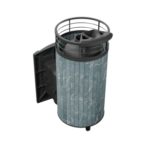 Печь-каменка чугунная АТМОСФЕРА XL дверца со стеклом в ламелях ТАЛЬКОХЛОРИТ NEW  (18-26 м.куб)