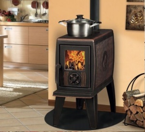 Печь-камин ZEIGE чугунная патина медь d = 120 мм (7 кВт)