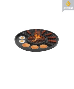 Плита чугунная GURMAN с решеткой d =  450 мм ВЕЗУВИЙ