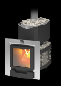 Печь-каменка РУСЬ-СЕТКА 12 Л ПАНОРАМА без дверцы 16/обрамления