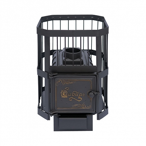 Печь-каменка  чугунная СИБИРЬ 15  СЕТКА пруток дверца  чугунная  без вынос.топ.канала (8 - 15 м.куб)