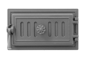 Дверца чугунная поддувальная ВЕЗУВИЙ 236 крашеная АНТРАЦИТ  (посадочный размер 140 х 275 мм)