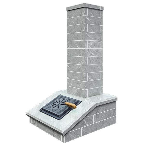 Облицовка на трубу для печей АВАНГАРД 25  КЛАССИКА КИРПИЧ ТАЛЬКОМАГНЕЗИТ (115*790)  (3 яруса) п/ш