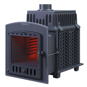 Печь-каменка чугунная ГРОМ 30 (П)2 дверца ПАНОРАМА усиленная каменка (30 м.куб)