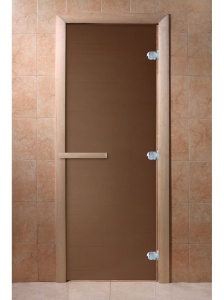 Дверь стеклянная  ТЕПЛАЯ НОЧЬ БРОНЗА МАТОВАЯ 800 х 2000 мм 3 петли, стекло 8 мм, кор. ОСИНА,маг. DW