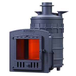 Печь-каменка чугунная ИСКАНДЕР ЗК 25П2  дверца ПАНОРАМА (25 м.куб)