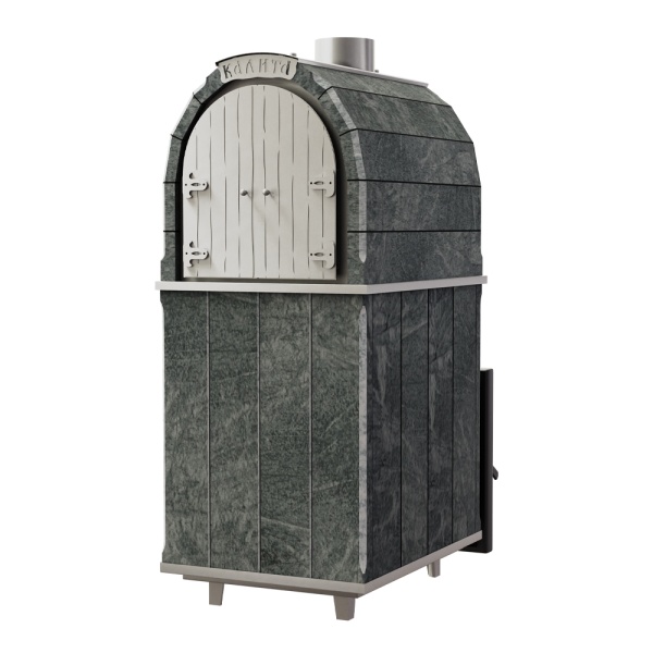 Печь-каменка чугунная КАЛИТА М ароч чугунный тоннель и чугунная дверца ПАНОРАМА ТАЛЬКОХ (18-34м.куб)