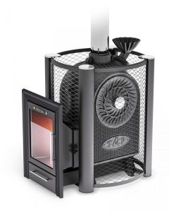 Печь-каменка ЧЁРНАЯ ЖЕМЧУЖИНА Люмина Плюс с нерж каменкой фото