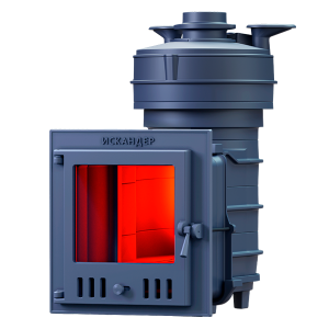 Печь-каменка чугунная ИСКАНДЕР ЗК 18М PRO дверца со стеклом (18 м.куб)  под облицовку