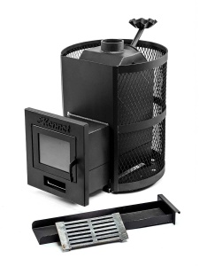 Печь-каменка КЕННЕТ Астерия 14 ЗК антрацит дверца со стеклом (12 - 15  м.куб)