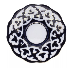 Блюдце Пахта синее с золотом 12,5 см Блюдце Пахта синее с золотом 12,5 см