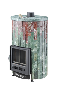 Печь-каменка УЮТ-25 ПФ дверца со стеклом в ламелях ЗМЕЕВИК + РОССО ЛЕВАНТЕ (25 м.куб)