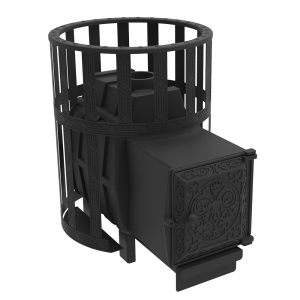 Печь-каменка чугунная ВОЕВОДА 15 дверца ДТ-4  сетчатый кожух d = 115 мм (6 - 15 м.куб.) Печь-каменка чугунная ВОЕВОДА 15 дверца ДТ-4  сетчатый кожух d = 115 мм (6 - 15 м.куб.)