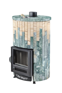 Печь-каменка УЮТ-25 ПФ дверца со стеклом в ламелях ЗМЕЕВИК + ОКАМЕНЕВШЕЕ ДЕРЕВО (25 м.куб)